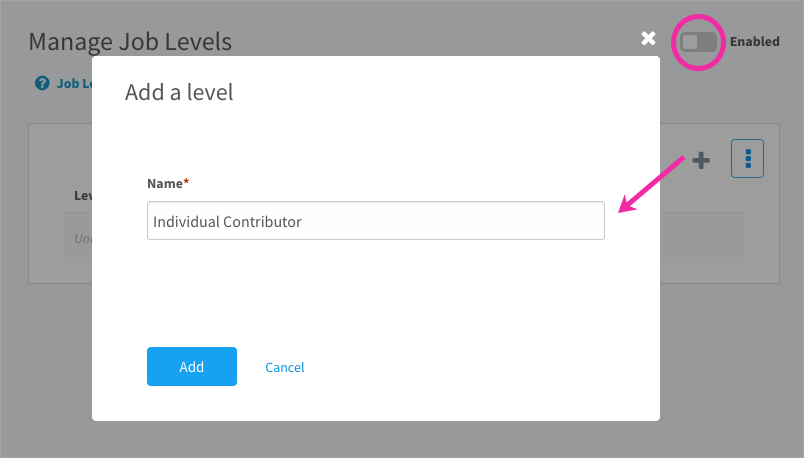 Creating job levels