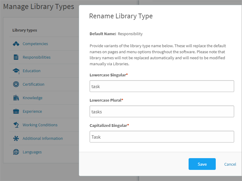 Renaming a library type