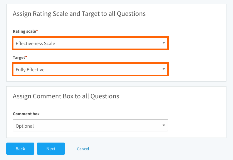 Selecting a scale and target for an in-depth assessment
