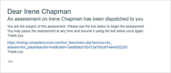 Opening an assessment email invitation