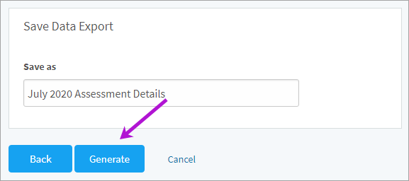 Generating the data export