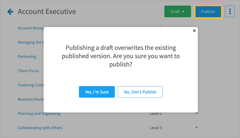 Publishing a draft copy