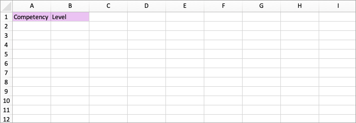 Creating a learning resource Excel file