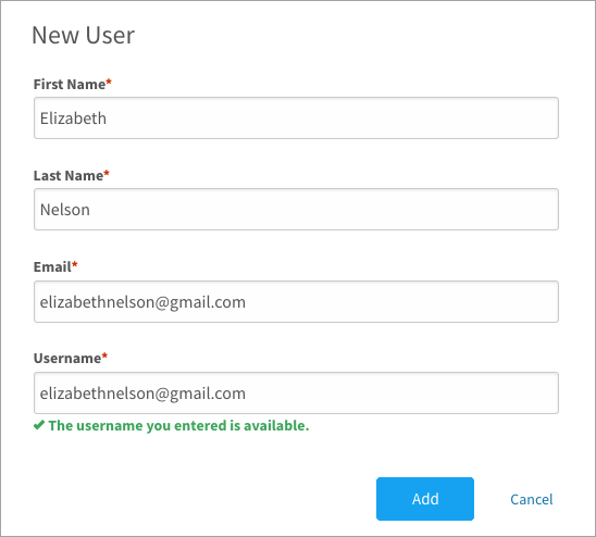 Creating a new user
